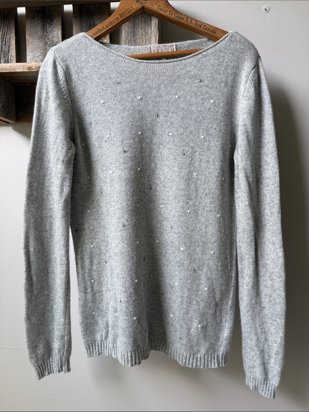 Benedetta B. Gray Merino / Cashmere Crewneck Sweater Women’s Medium